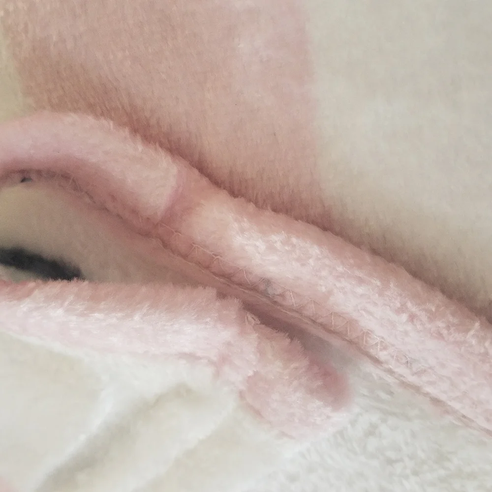 Disney Stripe Pink/White Aristocats Marie Throw Blanket Cat Soft Fleece